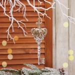 Подвеска «Ключ от дворца» 15 см, Белый/Золотой блеск