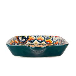 Блюдо с ручкой " " (зеленый) 23х14,5см (min9) (транспортная упаковка)