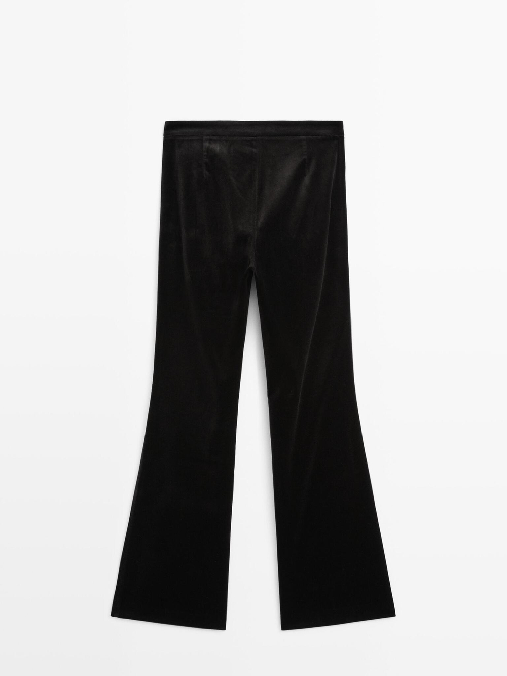 Massimo Dutti Расклешенные бархатные брюки, черный