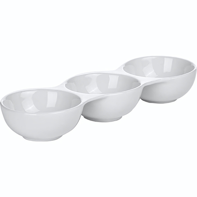 Менажница «Пати» 3 секции;фарфор;,H=30,L=230/50,B=75мм;белый (Цвет: белый)