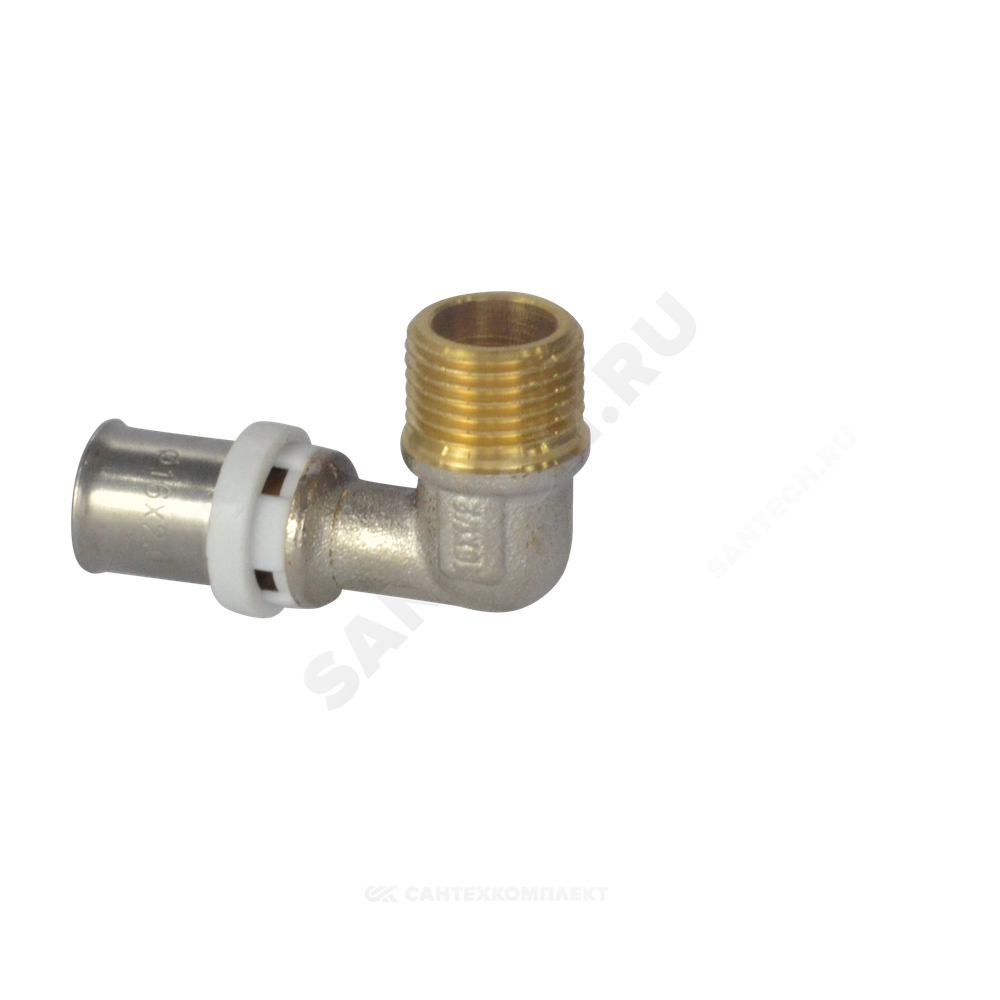 Угольник МП латунь никель пресс Дн 16х3/4"х90гр НР ГОСТ 32415-2013 8006 Aquasfera 8006-02