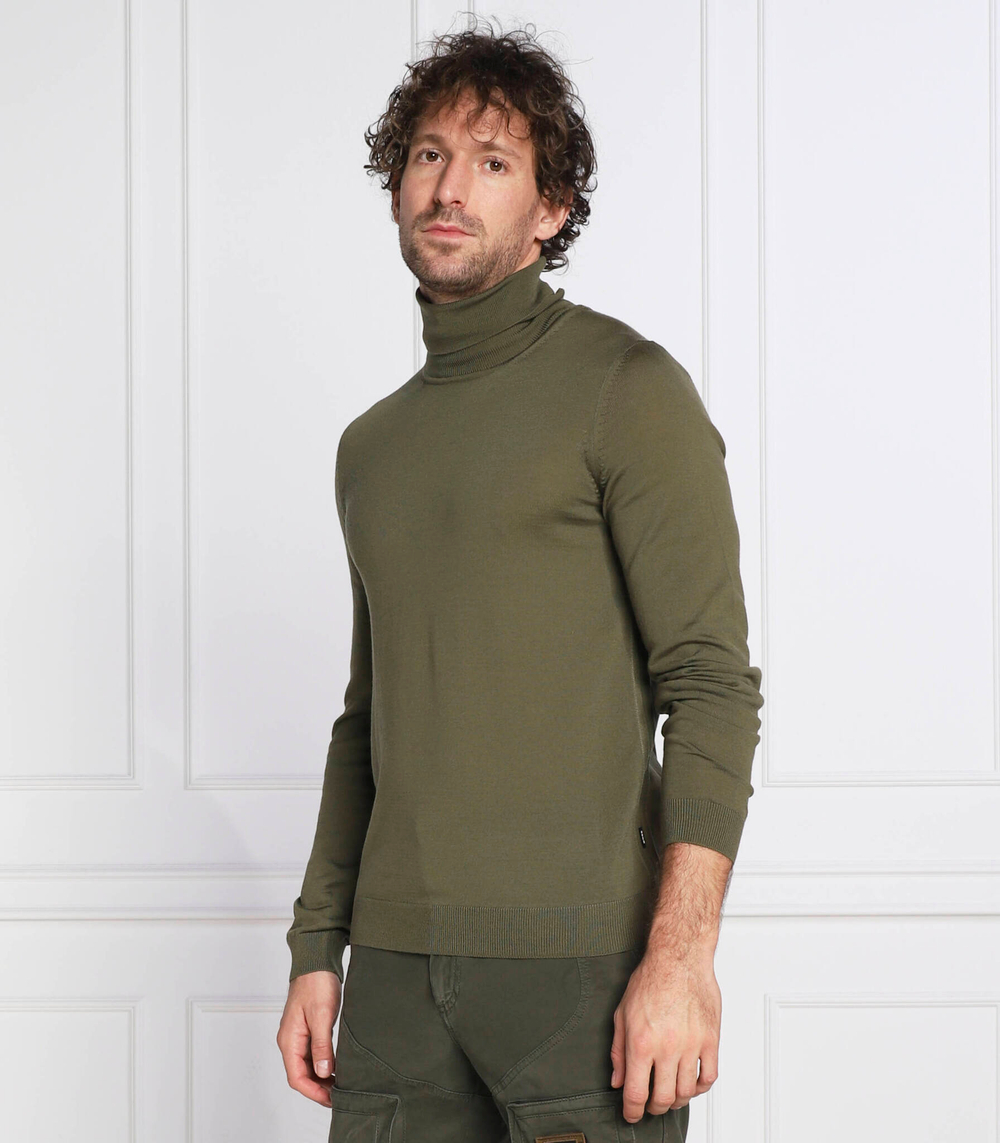 Хлопковый гольф musso-p BOSS BLACK - оливковый(50468262)