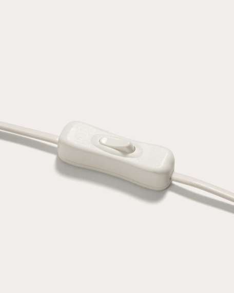 Настольная лампа Erna из белой керамики и бамбука