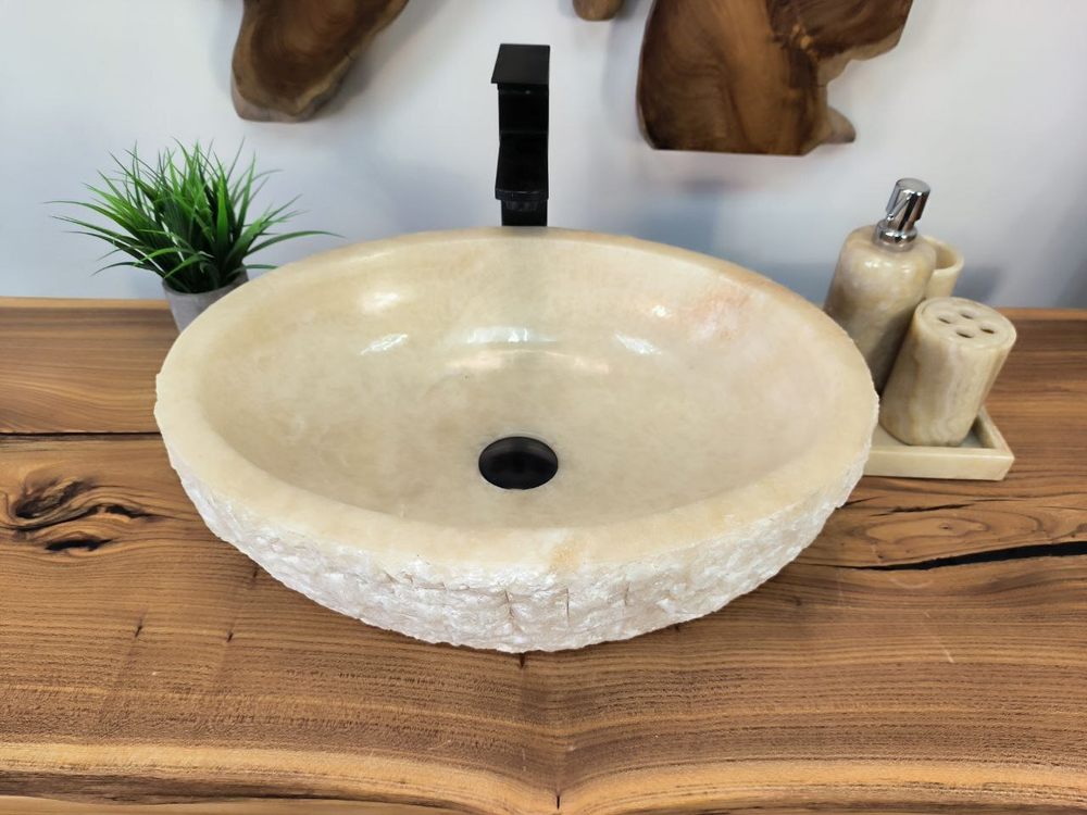 Раковина из оникса Erozy White EO-65751 51х39х15 из натурального камня