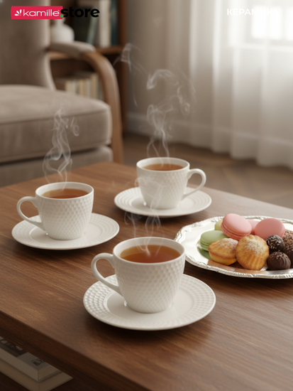 Чайный сервиз 250 мл. 12 предметов, на 6 персон, керамика