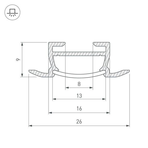 Профиль Arlight TK-F-2000 (CT) ANOD 016936