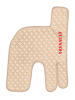 Ковры RENAULT T (автомат) (экокожа, бежевый, бежевый кант, красная вышивка)