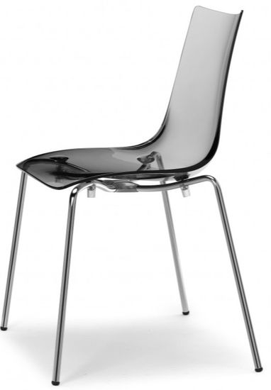 Стул прозрачный Zebra Antishock 4 legs прозрачный темно-серый Италия Scab Design