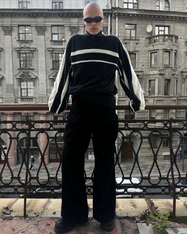 Толстовка Zip-up Fleece молочно-черная - фото 1