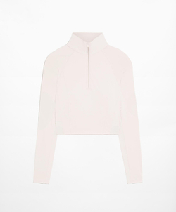 Oysho Короткий лонгслив Comfortlux из ткани в рубчик с застежкой-молнией, каменный