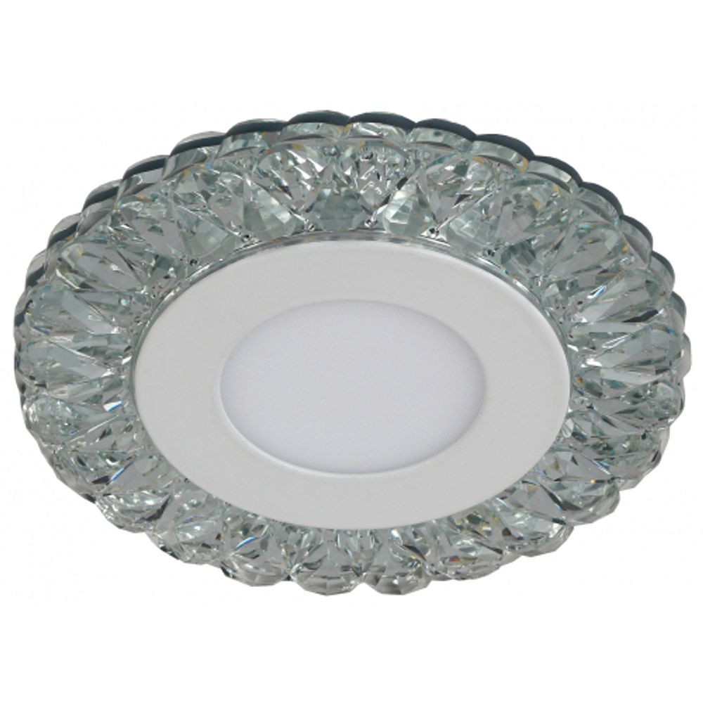 DK LED 16 SL/WH Светильник ЭРА светодиодный круглый белая подсветка 3+3W прозрачный/белый