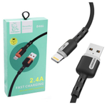 Кабель USB - Lightning DENMEN D46L 2.4A (черный) 1м