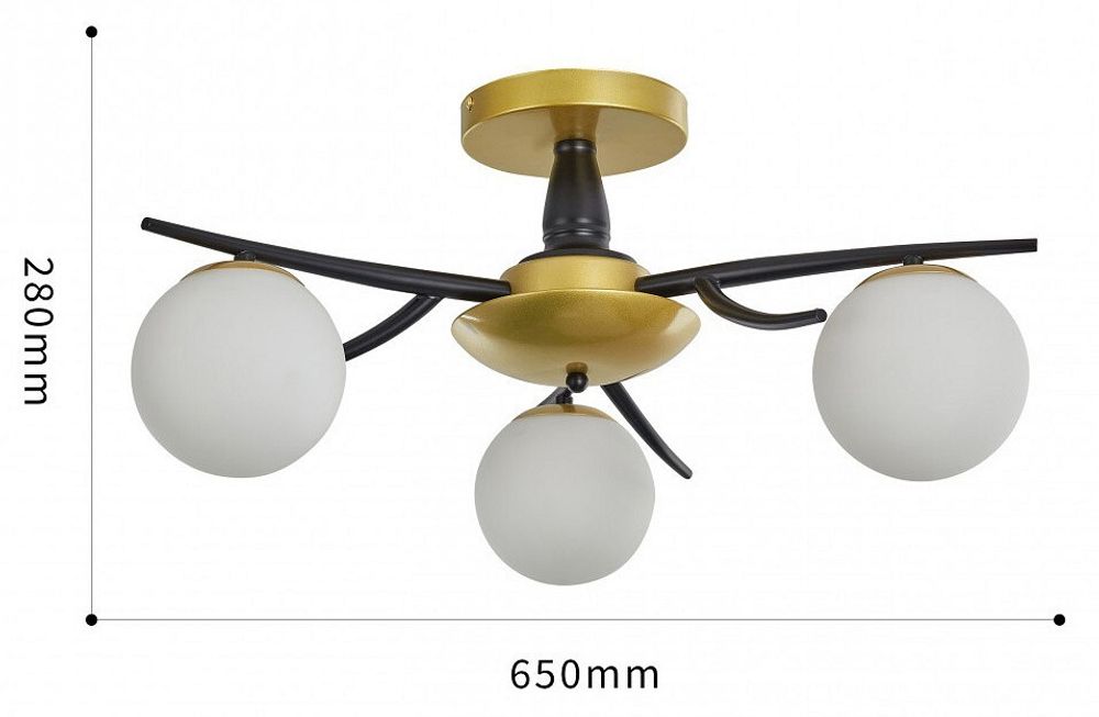 Потолочная люстра Arte Milano Neapolis-73408 273408/3 BK/GD