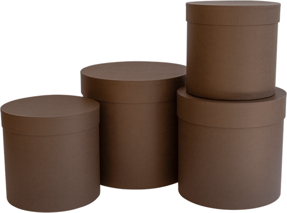 Коробки круглые набор из 4шт крепкий кофе