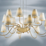 758162 Люстра подв. DIAFANO 16х40W G9 ЗОЛОТО/БЕЛЫЙ