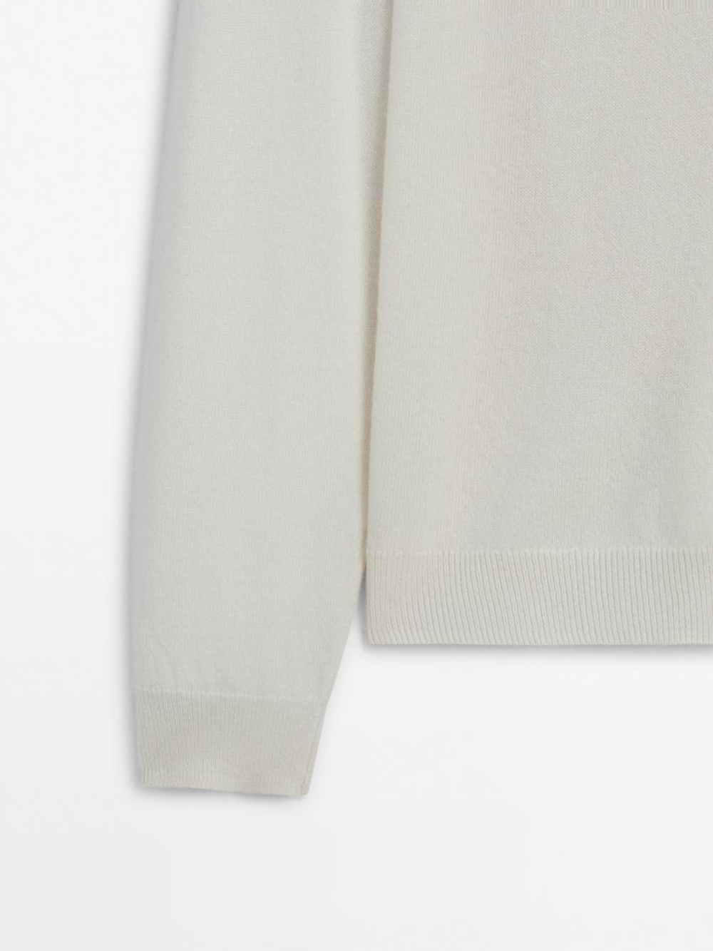 Massimo Dutti Свитер из смесовой шерсти, натуральный, кремовый