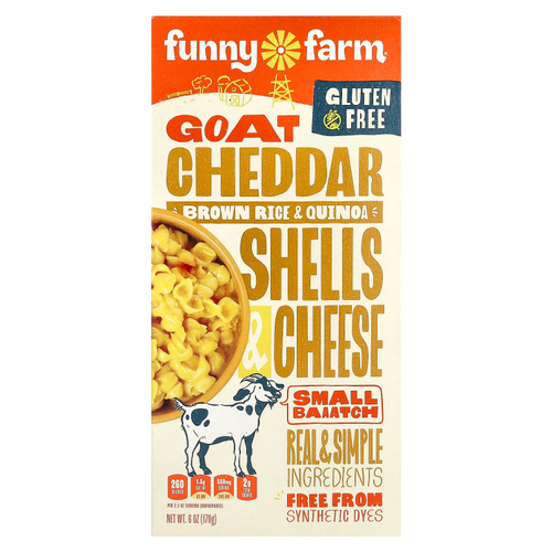 Funny Farm, Коричневый рис с козьим чеддером, панцири и сыр из киноа, 170 г (6 унций)