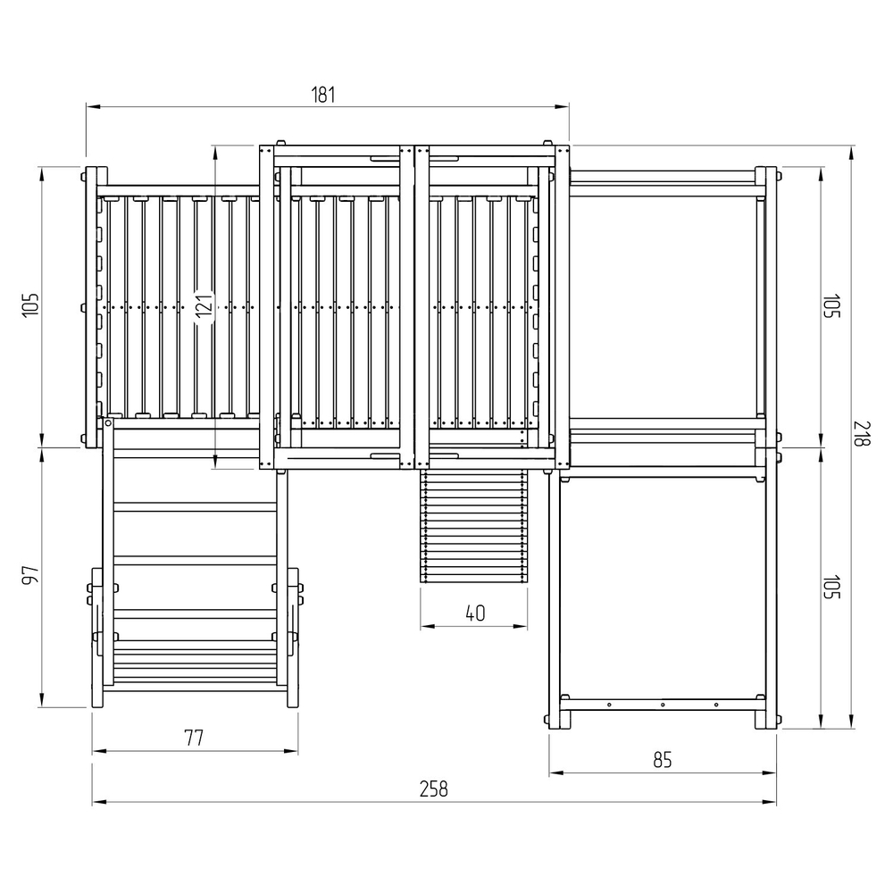 Детский домашний игровой комплекс чердак ДК1Р Розовый