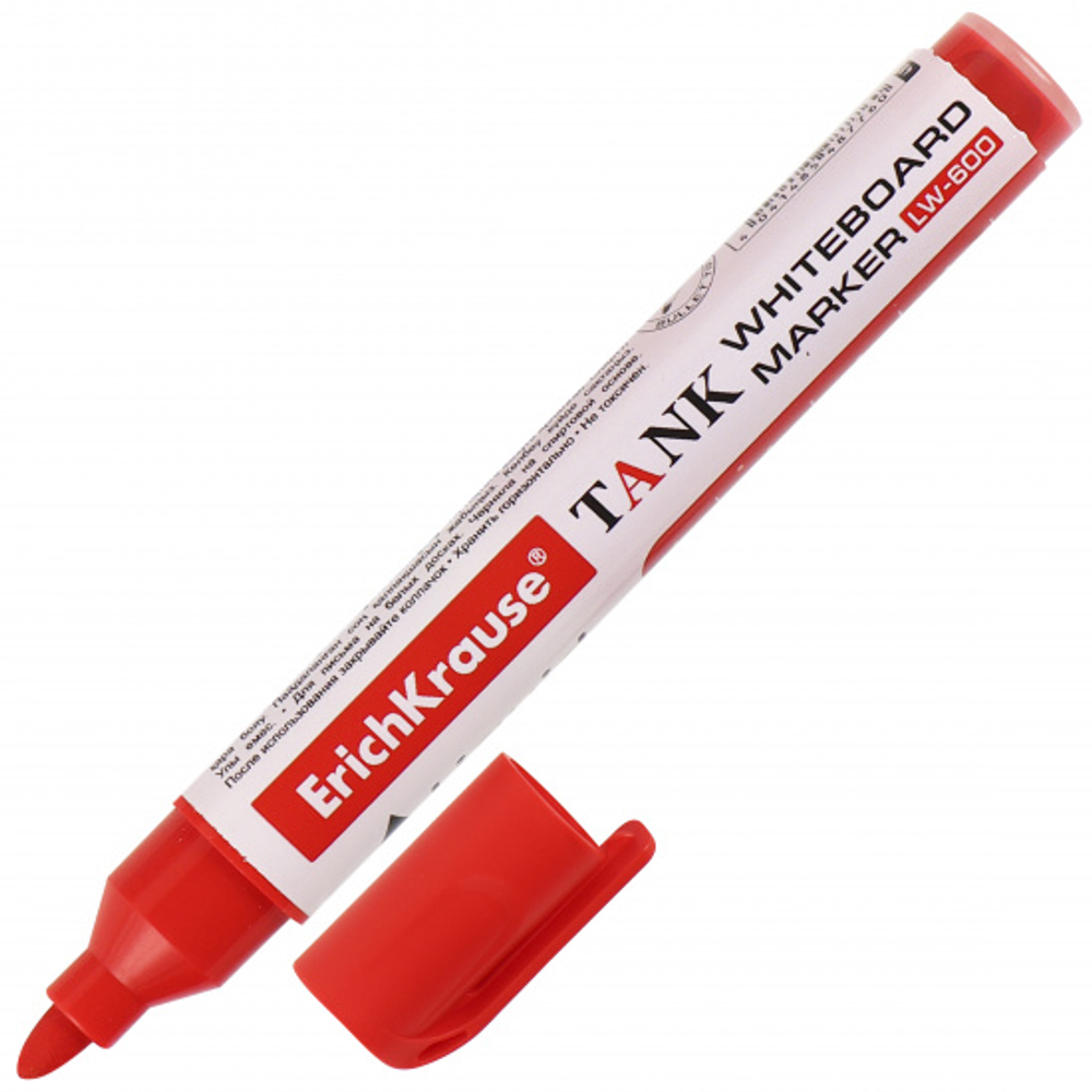 Маркер для доски, пулевидный, 2,38 мм, цвет красный, упаковка картонная коробка, Tank, Erich Krause, 48776