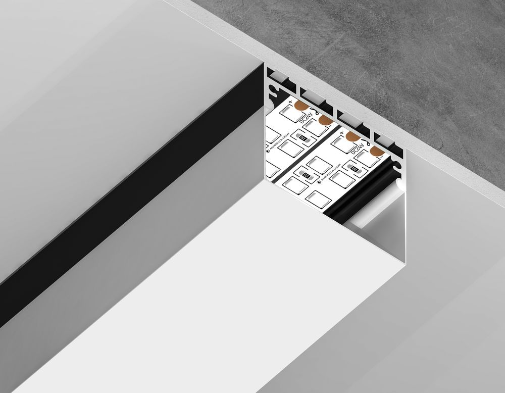 Ambrella Алюминиевый профиль накладной/подвесной "Profile System" 42*45 для светодиодной ленты до 33,4мм Profile System GP3070BK