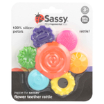 Sassy, Inspire The Senses®, цветочная погремушка для прорезывания зубов, для детей от 3 месяцев, 1 штука