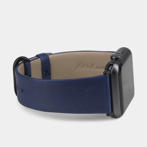 Ремешок для Apple Watch 44/45/46 mm из кожи теленка, синего цвета