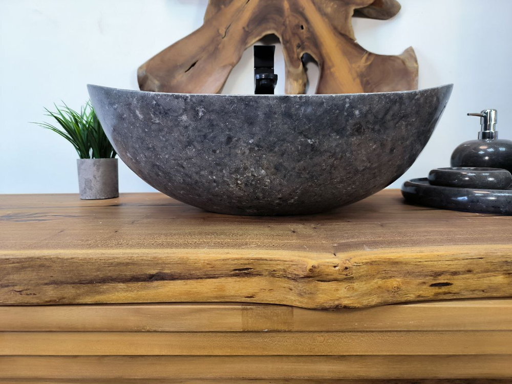 Раковина из мрамора Oval Grey OM-65715  (55*38*19) из натурального камня