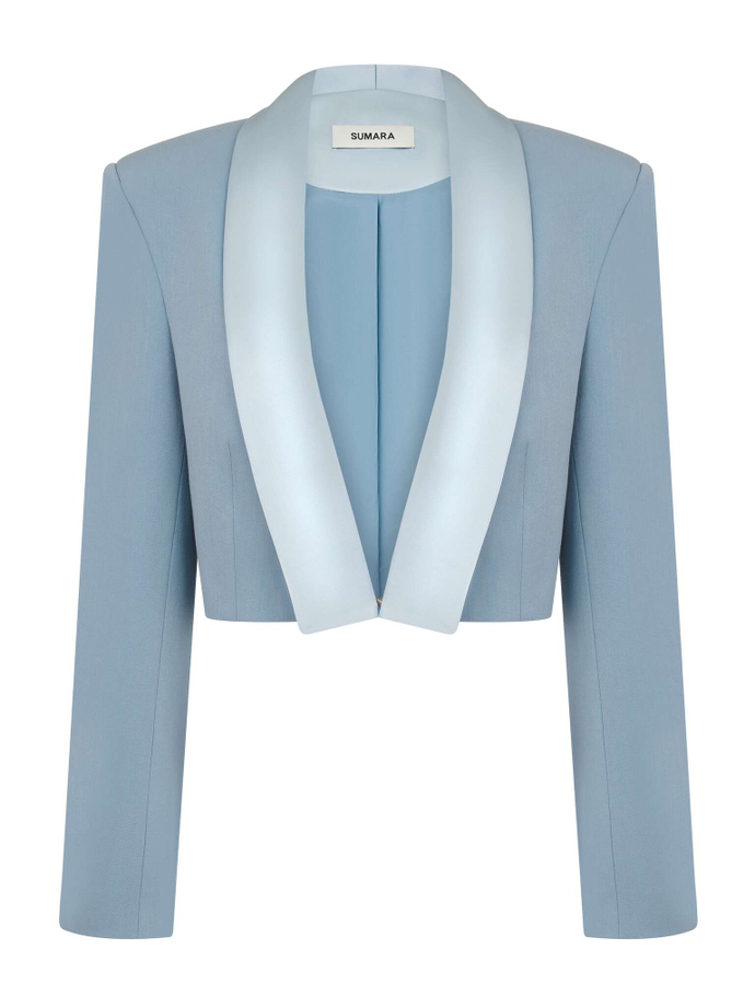 Жакет короткий с лацками из атласа