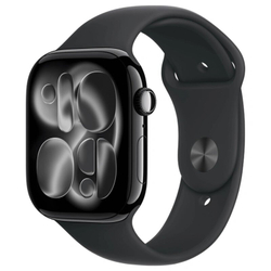 Умные часы Apple Watch Series 11, 42 мм, алюминий цвета «Jet Black», спортивный ремешок "Black", M/L (MEQU4)