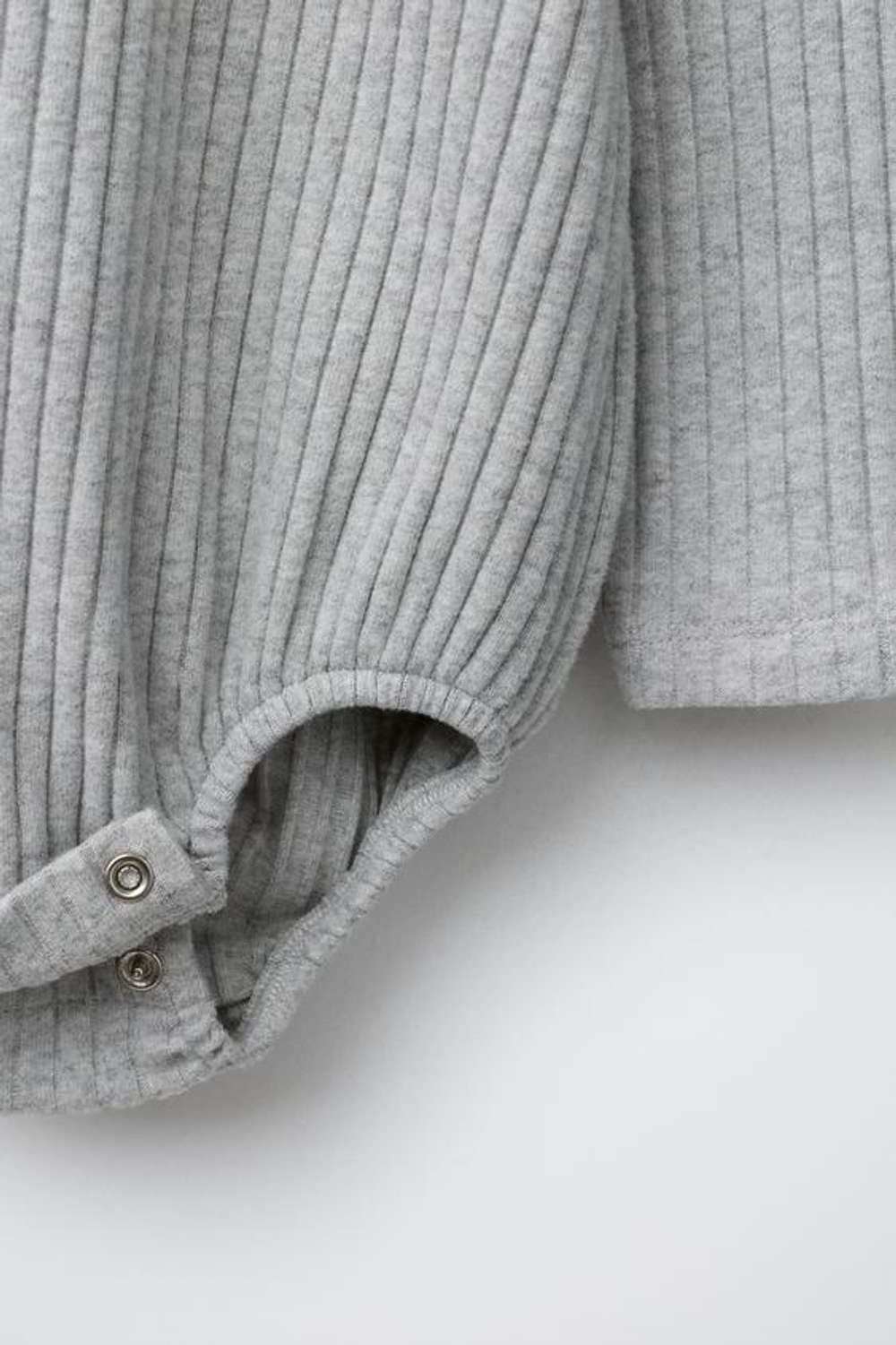 ZARA БОДИ В РУБЧИК ИЗ МЯГКОЙ ТКАНИ, СЕРЫЙ