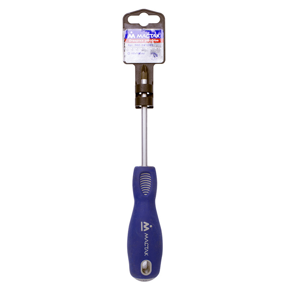 Отвертка крестовая Pozidriv PZ2 x 100 мм МАСТАК 042-02100H
