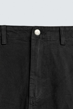 ZARA БРЮКИ КАРГО BALLOON FIT, ЧЕРНЫЙ