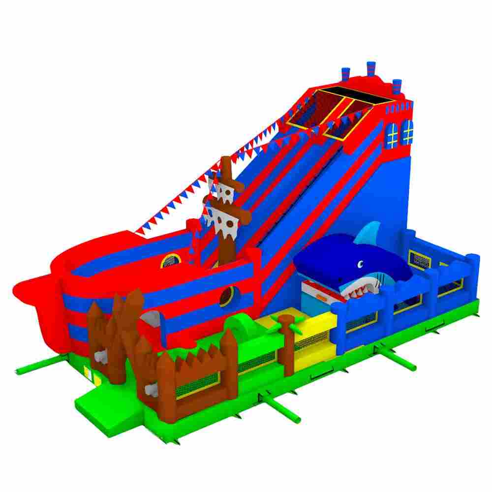 Коммерческий надувной батут «Говорящая акула», 12*7*7,5 м