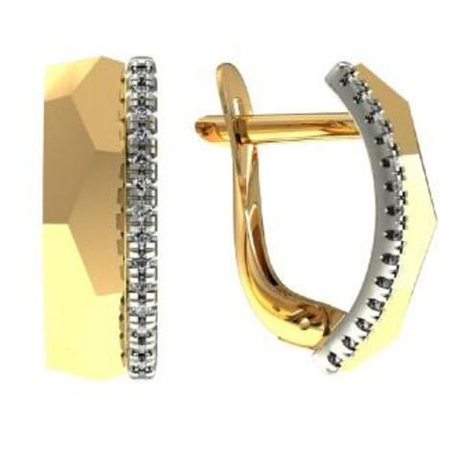 Серьги из золота с фианитами