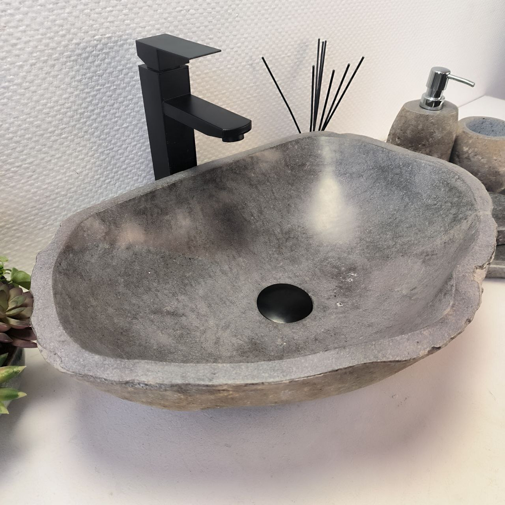 Раковина из речного камня RS-63461 (50*37*15) 0122