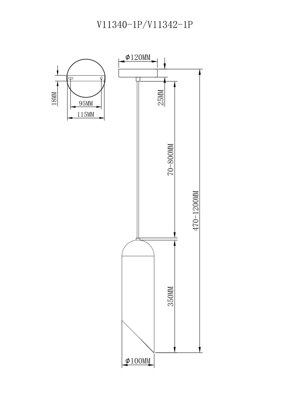 Светильник подвесной Moderli V11340-1P Tube