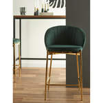 Стул полубарный Bergenson Bjorn Coral, велюр, темно-зеленый