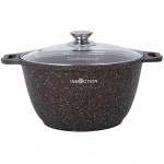 Кастрюля 3л со стекл. крышкой АП (кофейный мрамор) линия «Marble Induction»