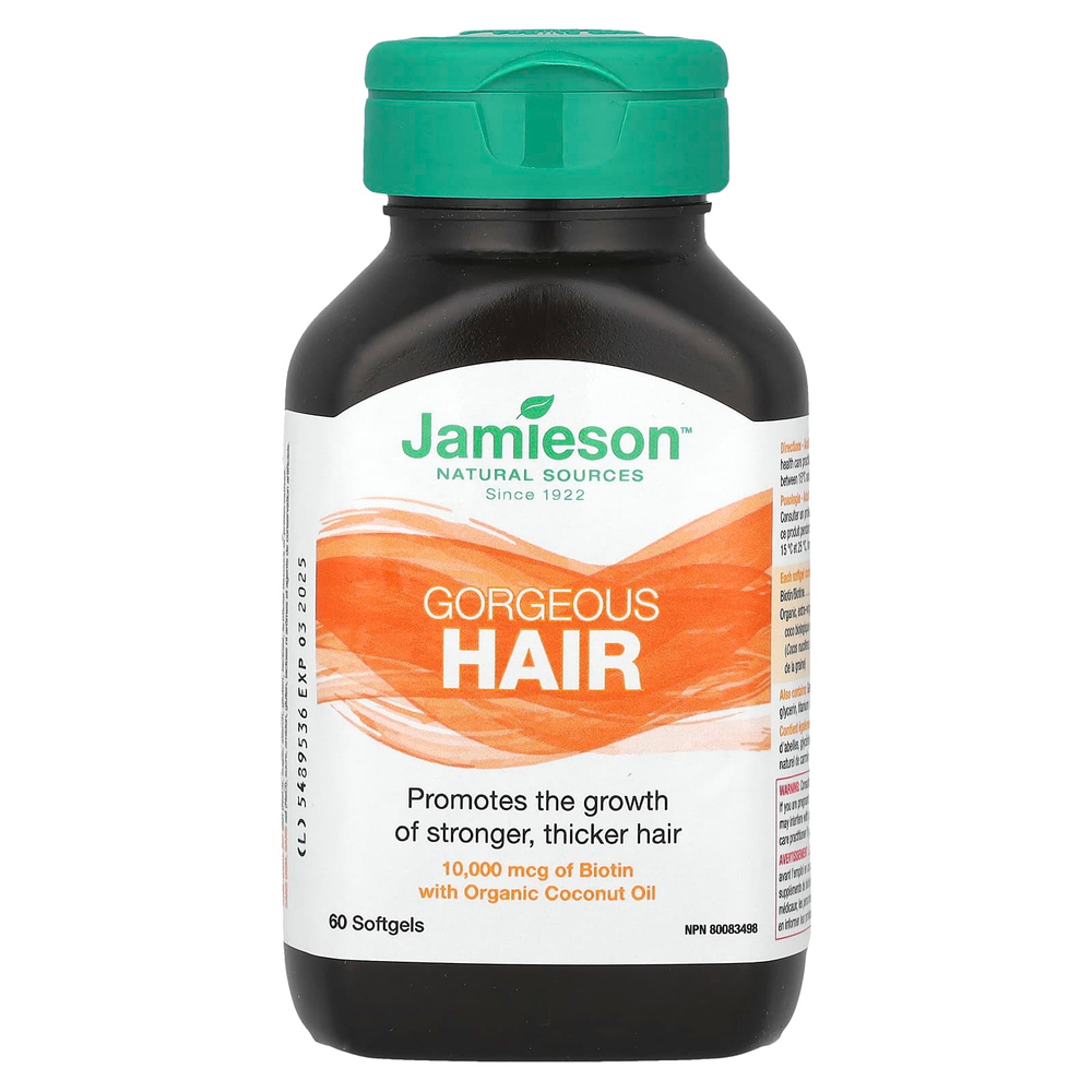 Jamieson Vitamins, Gorgeous Hair, 60 мягких таблеток