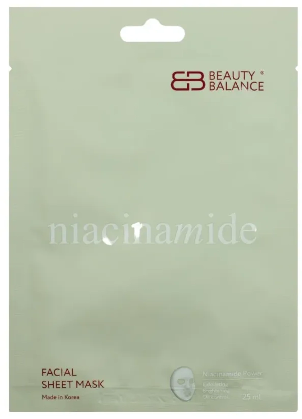 Beauty Balance Facial Sheet Mask Niacenamide Тканевая маска с ниацинамидом
