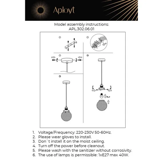 Светильник подвесной APL.302.06.01
