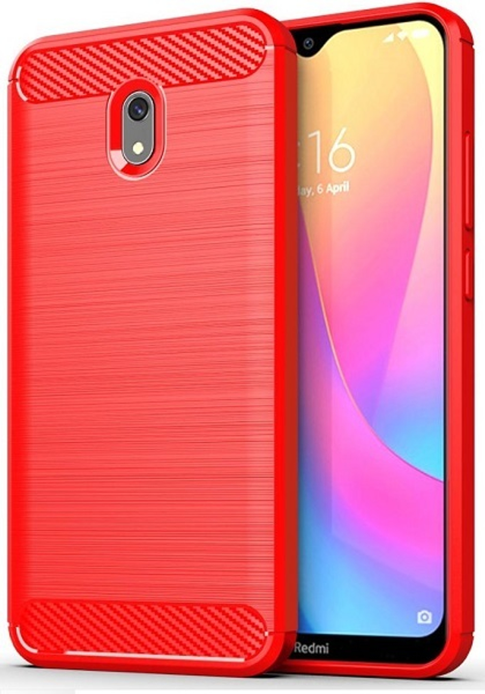 Купить чехол на Xiaomi Redmi 8A красного цвета, в стиле Carbon от бренда  caseport. Высокое качество, низкие цены, быстрая доставка!