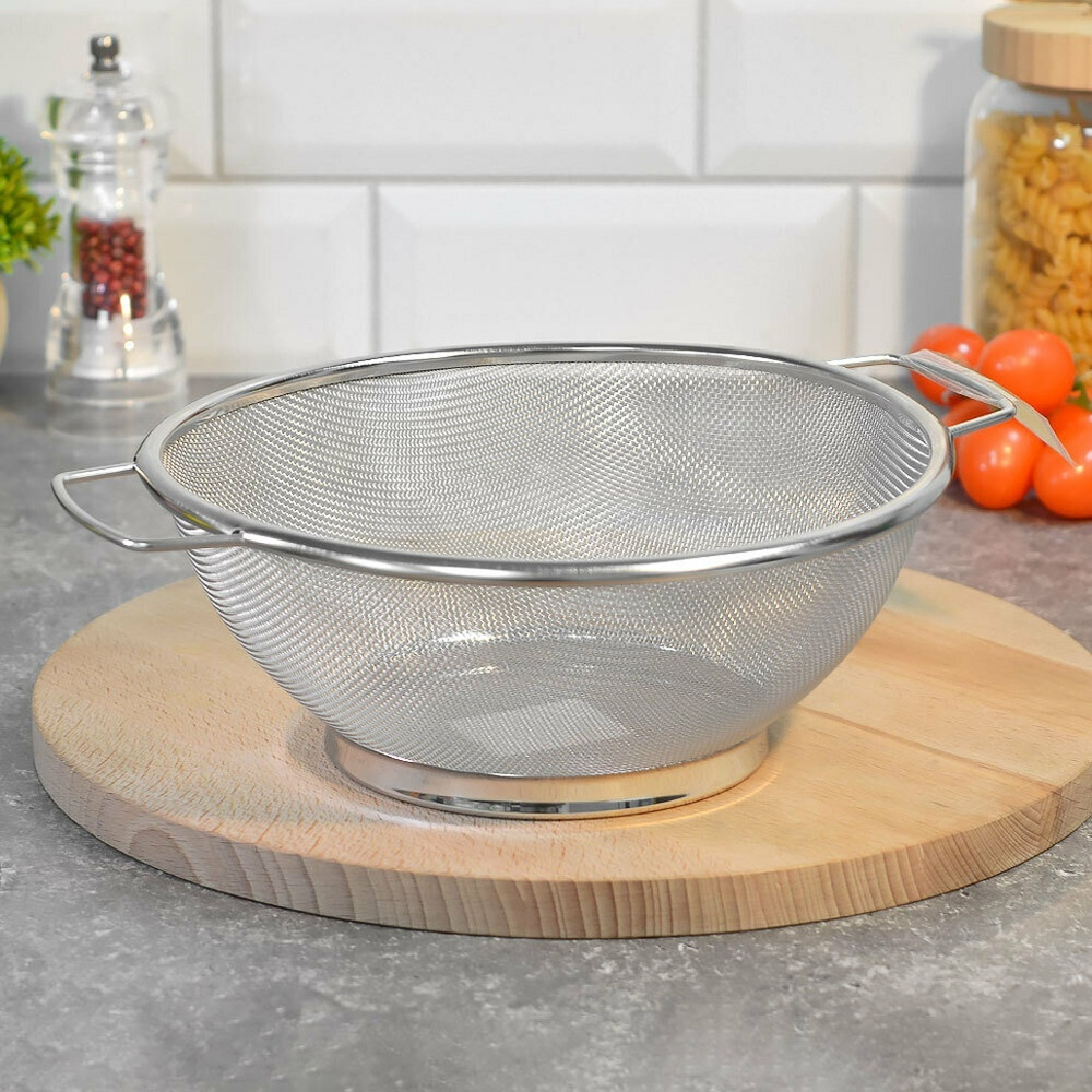 Дуршлаг 21см нерж с ручками на ножке MB 40599