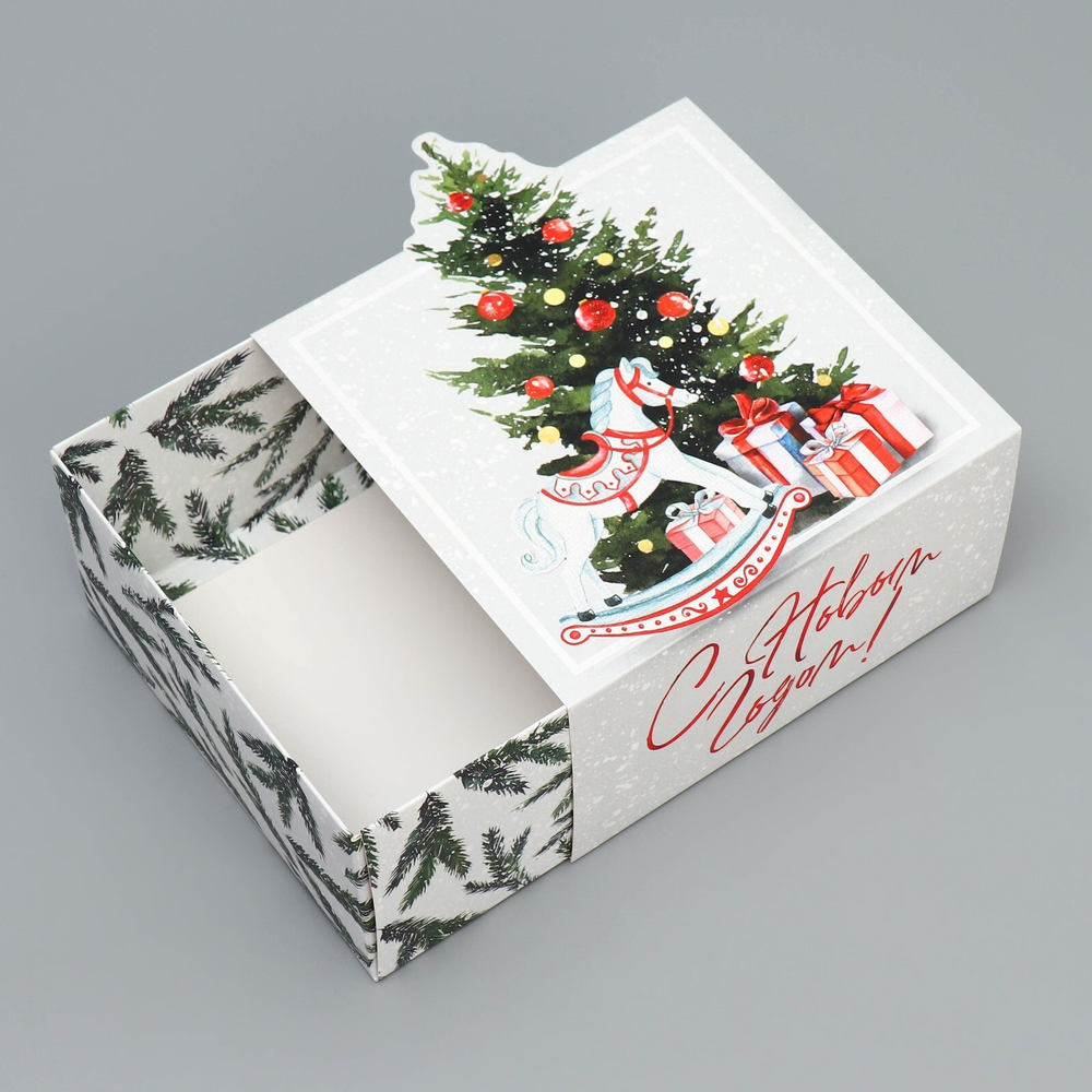 Коробка складная «С новым годом», 15 х 15 х 8 см