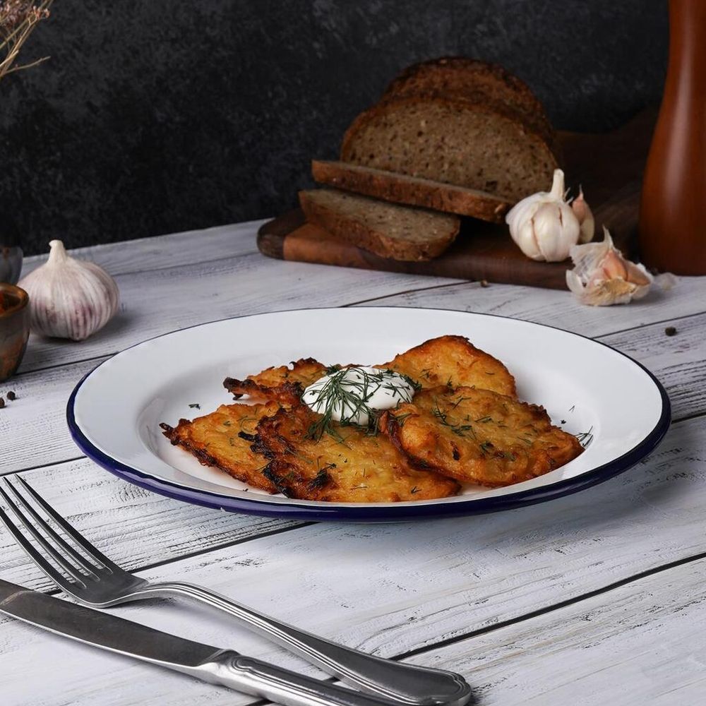 Тарелка d 26 см h2,3 см Blue Rim эмалированая сталь SUNNEX [1]