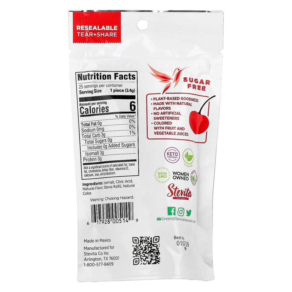 Stevita, Naturals, леденцы без сахара, вишня, 85 г (3 унции)