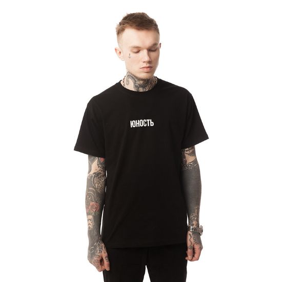 Футболка ЮНОСТЬ Большой кот Черный