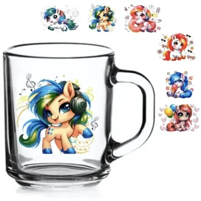 Кружка стеклянная 200мл «Милые лошадки» D1335/20