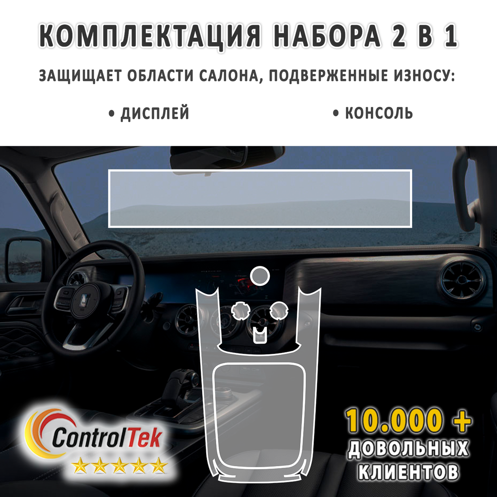 TANK 300 (2021) - комплект защитных пленок 2 в 1. Пленка защитная ControlTek HYBRID со слоем TOP COAT. Толщина: 6 mil. (175 мкм.)