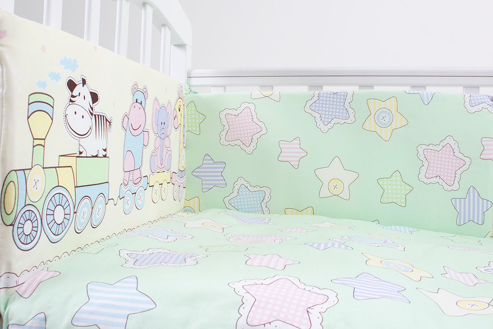 614 Комплект "Паровозик" (6 предметов) 614/2 салатовый, бязь